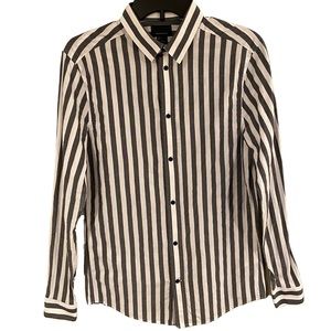 **LIKE NEW** S. H&M Gray and White Button-Up. Size S